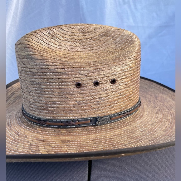 JUSTIN Unisex Buck Up Straw Cowboy Hat. Like new condition - Picture 7 of 8